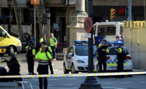 אזור הפיגוע בברצלונה. צילום: EFP