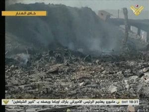 כך נראה השטח לאחר הפצצת חיל האוויר הישראלי (על פי מקורות ערבים)