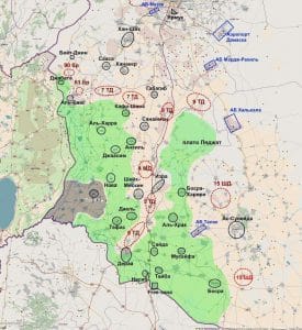 מפה גזרת הגולן הסורית