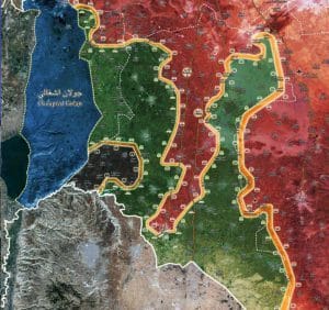 מפת דרום סוריה לפי פריסת כוחות