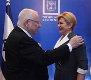 נשיא המדינה ונשיאת קרואטיה. צילום | מארק ניימן/לע"מ